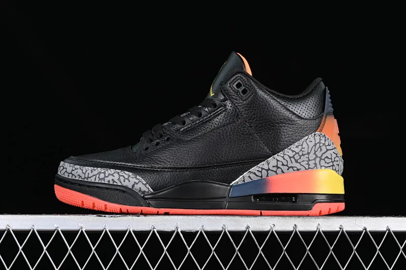 All categories Air Jordan Jordan series basketball shoes Air Jordan 3 J Balvin x Air Jordan 3 Retro "Rio" AJ3 Joe 3 Black Rainbow FN0344-902